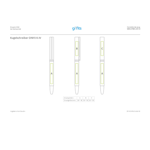 Kugelschreiber ONYX K-IV Mit Geschenkverpackung , Promo Effects, schwarz, Metall gummiert, 14,00cm (Länge), Bild 6