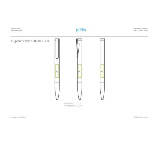 Kugelschreiber ONYX K-VIII Mit Geschenkverpackung , Promo Effects, schwarz, Metall gummiert, 14,00cm (Länge), Bild 6