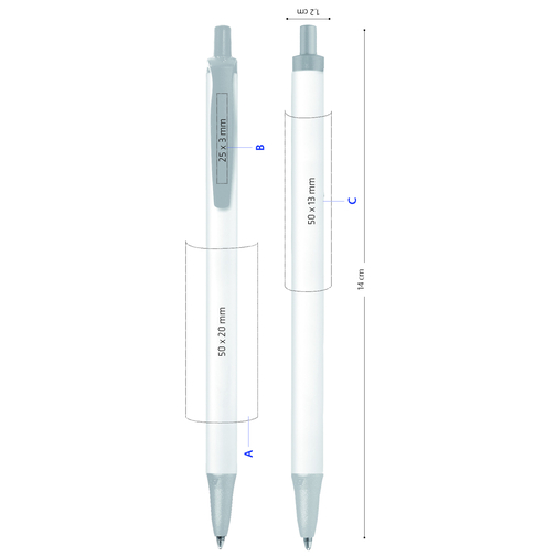 BIC® Clic Stic Kugelschreiber , BiC, weiß, Kunststoff, 1,20cm x 14,00cm (Länge x Breite), Bild 5