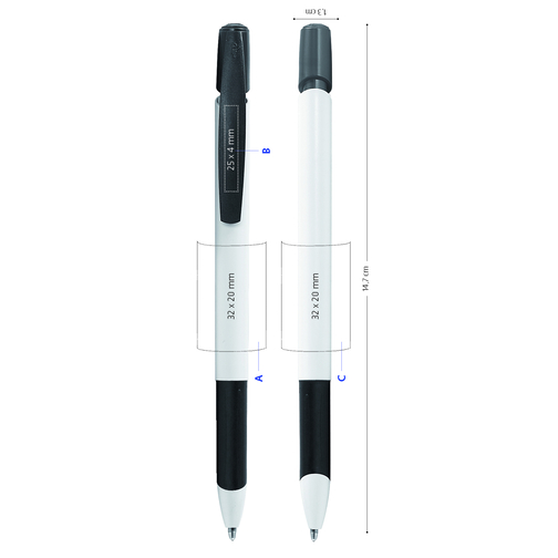 BIC® Media Clic Grip Kugelschreiber , BiC, gefr. weiß, Kunststoff, 1,30cm x 14,70cm (Länge x Breite), Bild 7