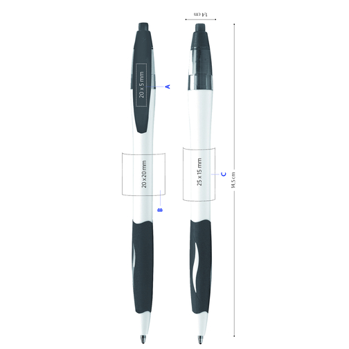 BIC® Atlantis® Kugelschreiber , BiC, schwarz/weiß, Kunststoff, 1,40cm x 14,50cm (Länge x Breite), Bild 4