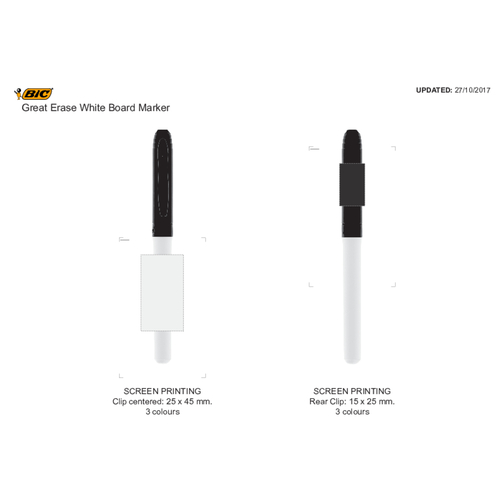BIC® Velleda® White Board Marker Grip , BiC, weiß/schwarz, Kunststoff, 1,60cm x 13,90cm (Länge x Breite), Bild 6
