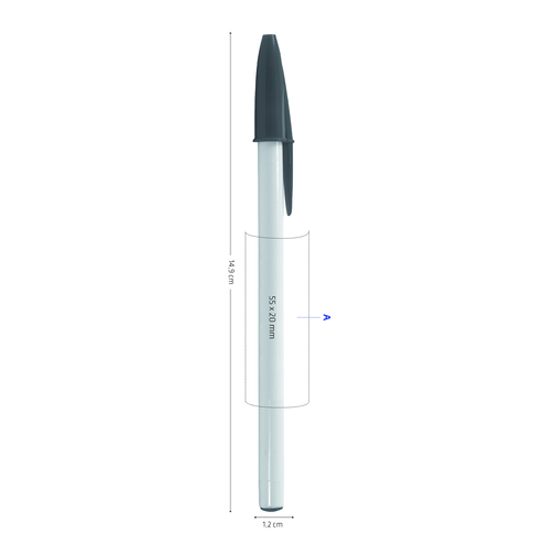 BIC® Style Kugelschreiber , BiC, weiß/weiß, Kunststoff, 1,20cm x 14,90cm (Länge x Breite), Bild 4