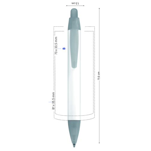 BIC® Mini Wide Body® Digital Kugelschreiber , BiC, weiß, Kunststoff, 1,50cm x 11,60cm (Länge x Breite), Bild 5