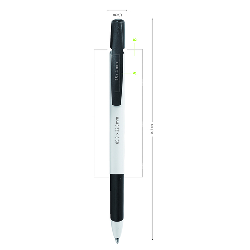BIC® Ecolutions® Media Clic Grip Digital Kugelschreiber , BiC, schwarz/weiß/bronze, 37% Kunstoff recycelten, 1,30cm x 14,70cm (Länge x Breite), Bild 4