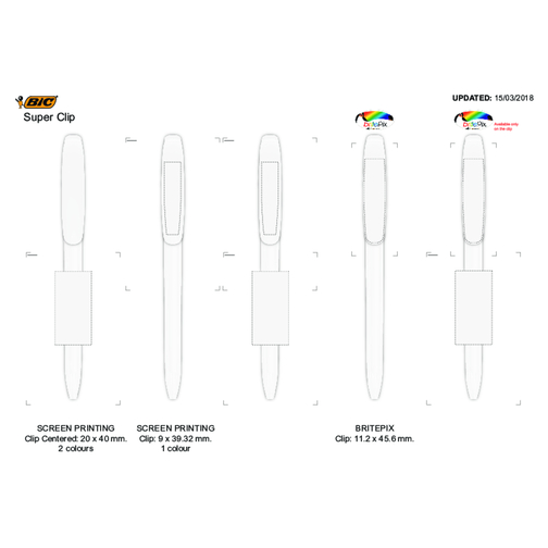 BIC® Super Clip Digital Ecolutions® Kugelschreiber , BiC, weiß, Recyclingkunststoff, 14,40cm x 1,20cm (Länge x Breite), Bild 4