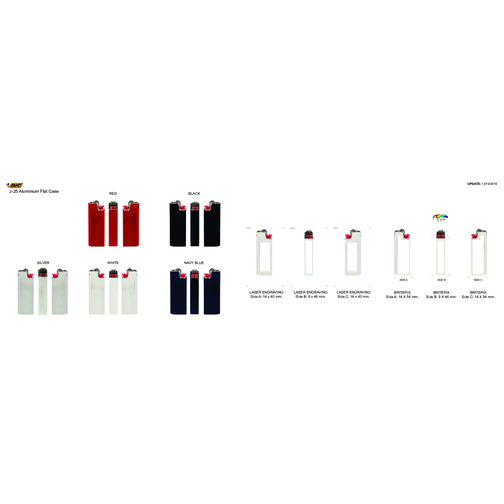 BIC® Aluminium Flat Lighter Case , BiC, rot, Aluminium, 6,00cm x 1,20cm x 2,30cm (Länge x Höhe x Breite), Bild 2