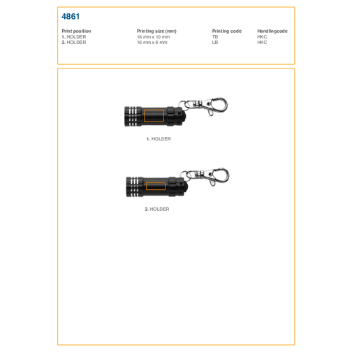 Porte-clés torche en aluminium Anna, Image 3