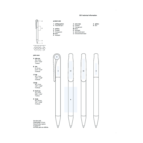Prodir DS1 TTC Twist Kugelschreiber , Prodir, klassikblau / weiß, Kunststoff/Metall, 14,10cm x 1,40cm (Länge x Breite), Bild 7