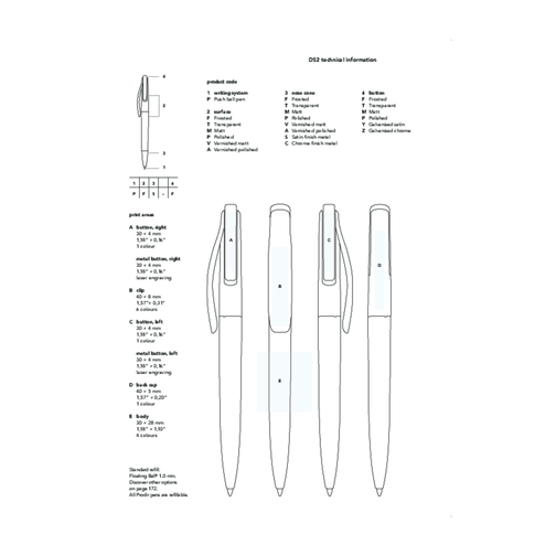 Prodir DS2 PFS Push Kugelschreiber , Prodir, klar, Kunststoff/Metall, 14,80cm x 1,70cm (Länge x Breite), Bild 2