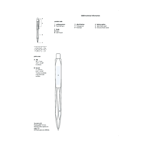Prodir QS20 PMP Push Kugelschreiber , Prodir, weiß, Kunststoff, 14,10cm x 1,60cm (Länge x Breite), Bild 6