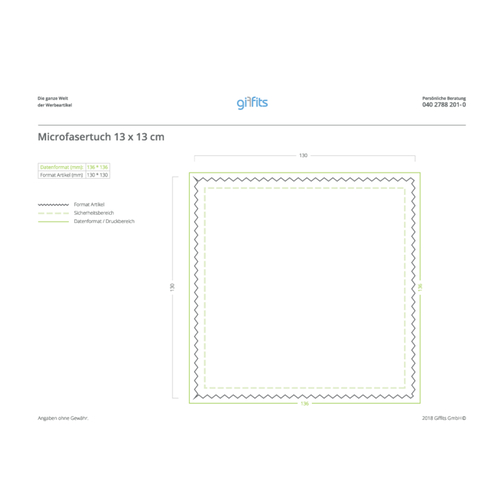 Ściereczki z mikrofibry 170 g/m², 13 x 13 cm, Obraz 4