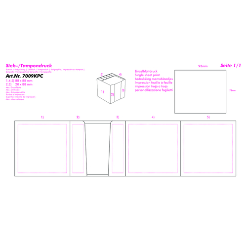 Zettelbox 'Alpha' Mit Köcher , weiß, PS+PAP, 10,00cm x 10,00cm x 10,00cm (Länge x Höhe x Breite), Bild 3