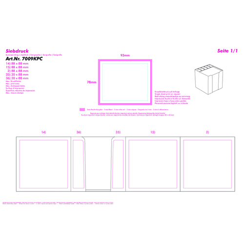 Zettelbox 'Alpha' Mit Köcher , schwarz, PS+PAP, 10,00cm x 10,00cm x 10,00cm (Länge x Höhe x Breite), Bild 3