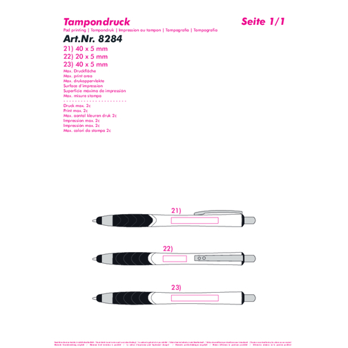 Touchscreen-Druckkugelschreiber 'Atlas' , silber, schwarz, ABS, 13,90cm (Länge), Bild 4