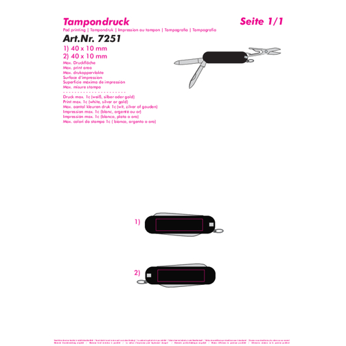 Taschenmesser, Mini , schwarz, PLAS+MET, 6,00cm x 0,90cm x 1,50cm (Länge x Höhe x Breite), Bild 3