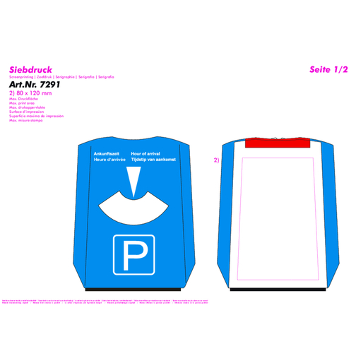 Parkscheibe 'Beta' , blau, weiß, ABS+PS+PE, 15,00cm x 1,00cm x 12,00cm (Länge x Höhe x Breite), Bild 3