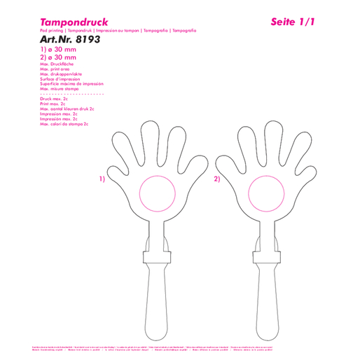 Klatsch-Hände , weiss, weiss, PP, 18,50cm x 1,80cm x 8,50cm (Länge x Höhe x Breite), Bild 4
