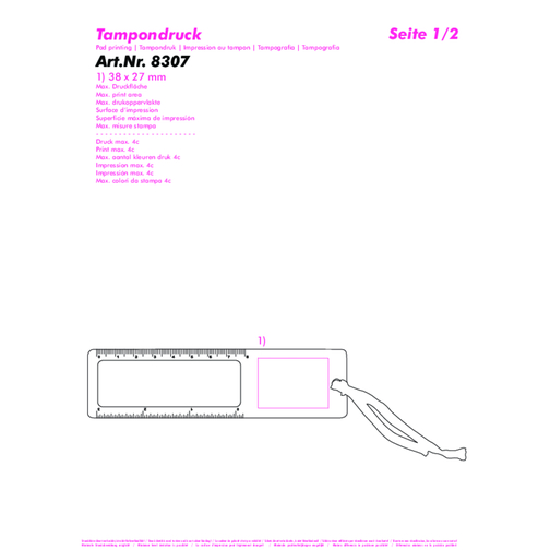 Lesezeichen Mit Lupe , weiß, weiß, PVC, 14,00cm x 0,05cm x 3,80cm (Länge x Höhe x Breite), Bild 3