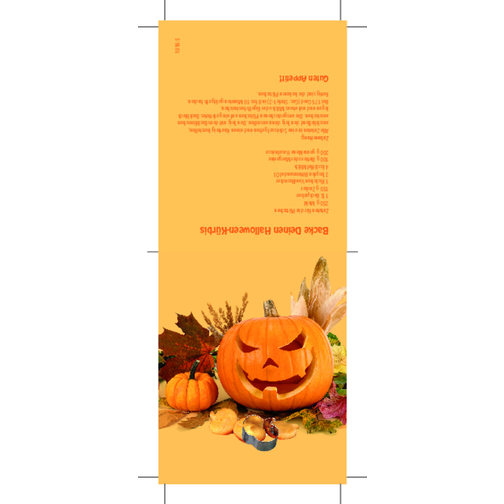Backe Deinen Halloween Kürbis , orange, Papier, Folie, Metall, 7,80cm x 1,70cm x 10,50cm (Länge x Höhe x Breite), Bild 2