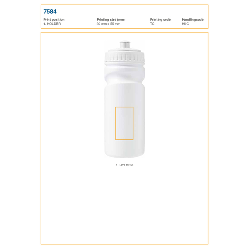 Gourde de 500 ml en plastique recyclé Demi, Image 2