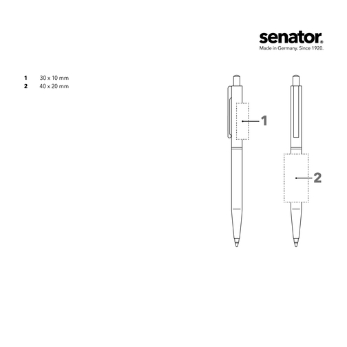 Senator® Point Polished Druckkugelschreiber , Senator, schwarz, Kunststoff, 12,00cm x 137,00cm x 9,00cm (Länge x Höhe x Breite), Bild 4