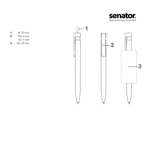 Senator® Liberty Soft Touch Druckkugelschreiber , Senator, azurblau, Kunststoff, 11,00cm x 145,00cm x 15,00cm (Länge x Höhe x Breite), Bild 4