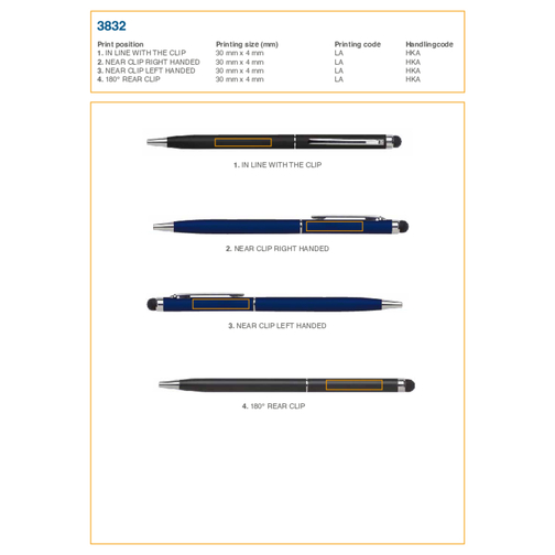 Stylo bille en aluminium avec stylet Irina, Image 5