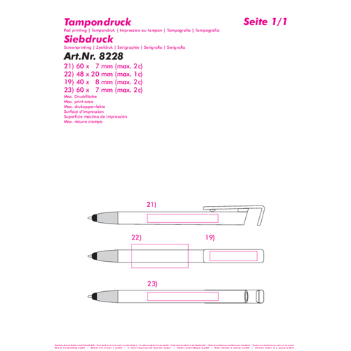 Touchscreen-Druckkugelschreiber 'Jupiter' , silber, ABS, 14,60cm (Länge), Bild 4