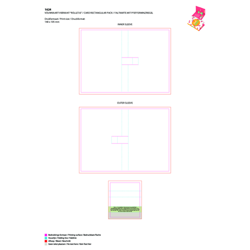 Faltkarte Pfefferminzriegel , Karton, 10,50cm x 1,10cm x 6,90cm (Länge x Höhe x Breite), Bild 2