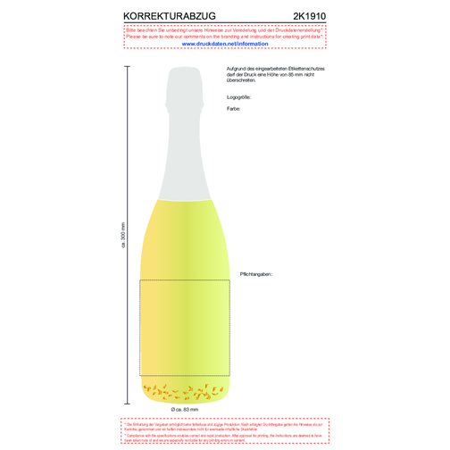 Golden Flakes - Flasche Klar , weiß, Glas, 8,30cm x 30,00cm x 8,30cm (Länge x Höhe x Breite), Bild 4