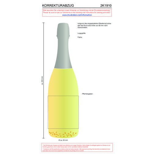 Golden Flakes - Flasche Klar , silber, Glas, 8,30cm x 30,00cm x 8,30cm (Länge x Höhe x Breite), Bild 4