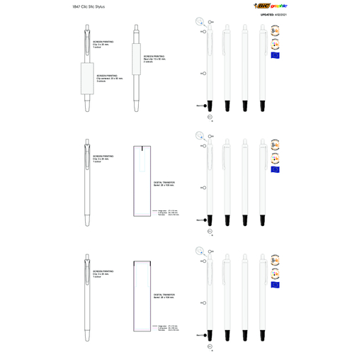 BIC® Clic Stic Stylus Kugelschreiber , BiC, blau/schwarz, Kunststoff, 14,00cm x 1,20cm (Länge x Breite), Bild 6