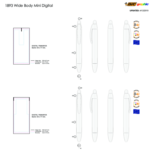 BIC® Wide BodyT digital kulepenn i miniformat, Bilde 4