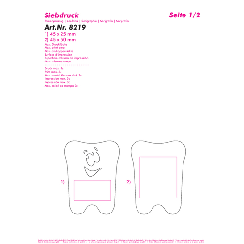 Reise-Zahnpflege-Set 'Gesicht' , weiß, orange, ABS+PP, 6,80cm x 8,90cm x 2,80cm (Länge x Höhe x Breite), Bild 4