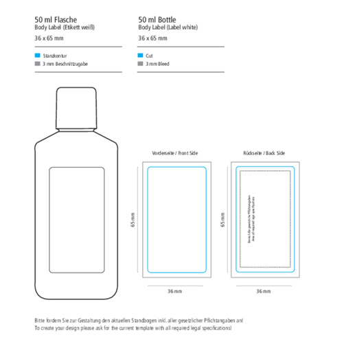 Handwaschpaste, 50 Ml, Body Label (R-PET) , weiß, Kunststoff (100% recycelt), Folie, 2,20cm x 10,40cm x 4,50cm (Länge x Höhe x Breite), Bild 5