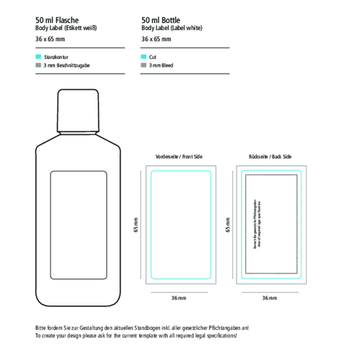 Duschgel Ingwer-Limette, 50 Ml, Body Label (R-PET) , transparent, Kunststoff (100% recycelt), Folie, 2,20cm x 10,40cm x 4,50cm (Länge x Höhe x Breite), Bild 5