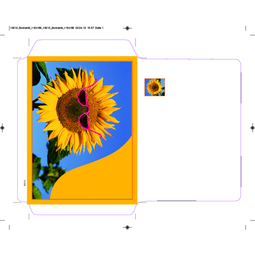 Samentütchen Sonne , gelb, Papier, Samen, 15,60cm x 11,50cm (Länge x Breite), Bild 3