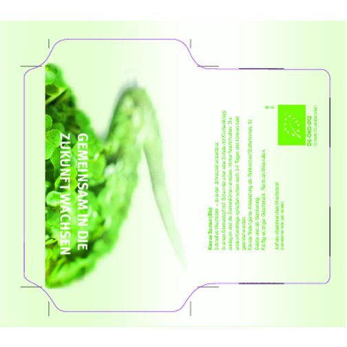 Samentütchen Bio-Kresse , grün, Papier, Samen, 9,80cm x 6,30cm (Länge x Breite), Bild 4
