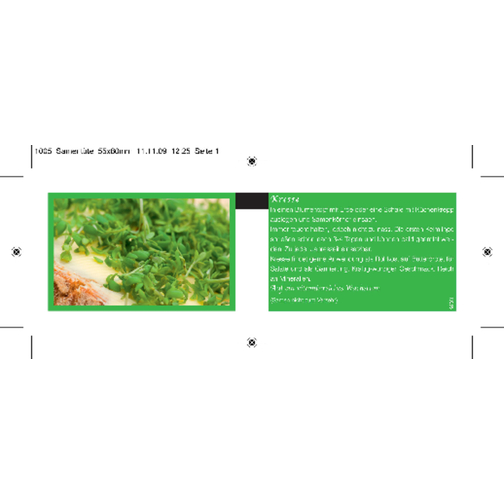Samentütchen Kresse , grün, Papier, Samen, 8,00cm x 5,50cm (Länge x Breite), Bild 2