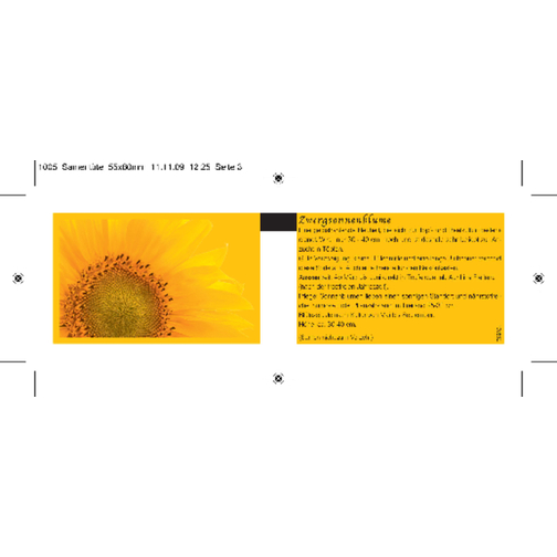 Samentütchen Zwergsonnenblume , gelb, Papier, Samen, 8,00cm x 5,50cm (Länge x Breite), Bild 2
