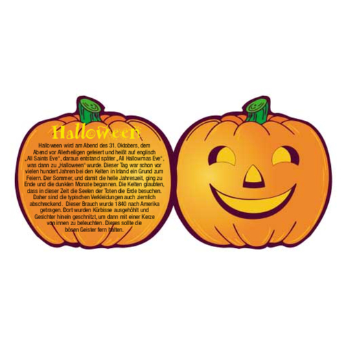 Klappkärtchen Halloween , orange, Papier, Folie, Samen, 8,00cm x 8,00cm (Länge x Breite), Bild 3