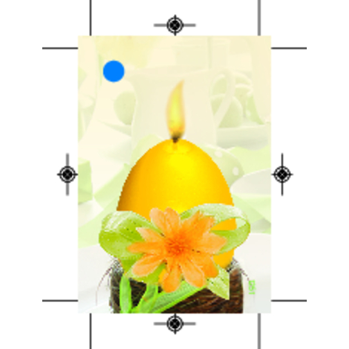 Ei-Kerze - Frohe Ostern , gelb, Folie, Kerzenwachs, Papier, Stoff, 6,00cm x 4,00cm x 13,00cm (Länge x Höhe x Breite), Bild 2