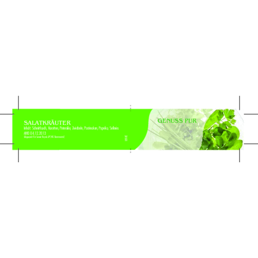 Reagenzglas Salatkräuter , grün, Glas, Gewürz, Metall, Papier, 10,00cm (Höhe), Bild 3