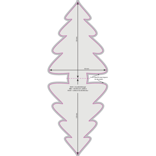 Klappkärtchen Weihnachtsbaum , weiß, Papier, Folie, Tee, 9,00cm x 11,80cm (Länge x Breite), Bild 3