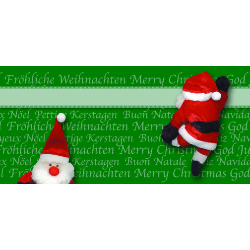Magnetischer Weihnachtsmann In Der Dose , grün, Papier, Metall, Kerzenwachs, Stoff, Lebkuchen, 11,00cm (Höhe), Bild 2