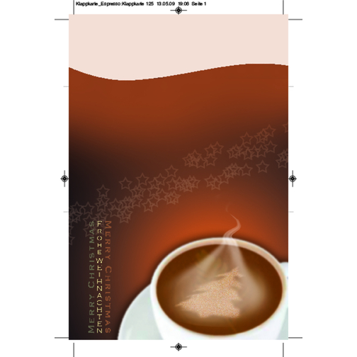 Klappkärtchen Kaffeepause , braun, Papier, Kaffee, 12,50cm x 7,50cm (Länge x Breite), Bild 2