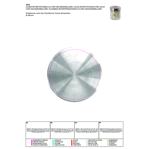 Pichet en verre avec couvercle en acier inoxydable, 0,9 litre, Image 2