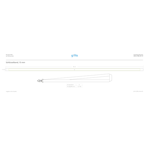 Schlüsselband Cotton , Promo Effects, Baumwolle, 92,00cm x 1,50cm (Länge x Breite), Bild 2