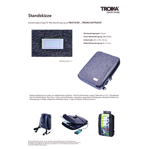 TROIKA Business Backpack TROIKA SAFTSACK, Obraz 7